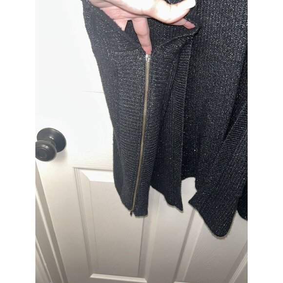 Cabi Lagenlook Charcoal Black Sparkle Open Front Poncho Sweater Size XS/S - Picture 6 of 10